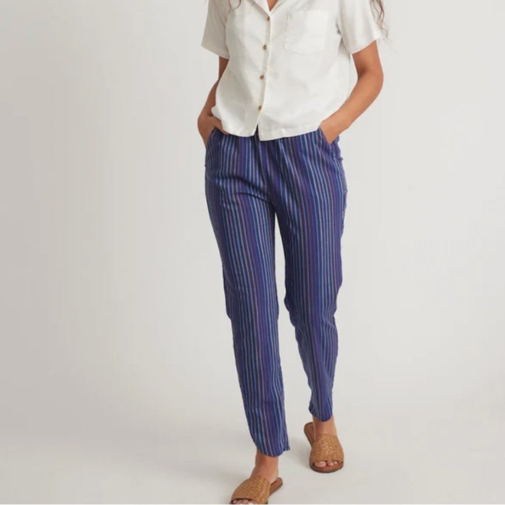 NWOT MARINE LAYER  Allison Pant in Blue Rainbow Stripe XL